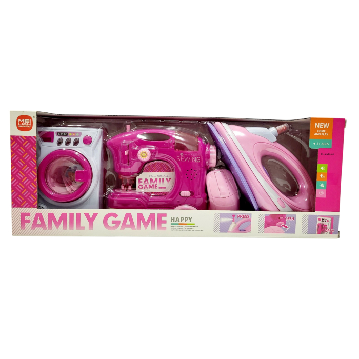 Set Electrocasnice cu baterii pentru Fetițe – Mașină de Spălat, Mașină de Cusut & Fier de Călcat [4]