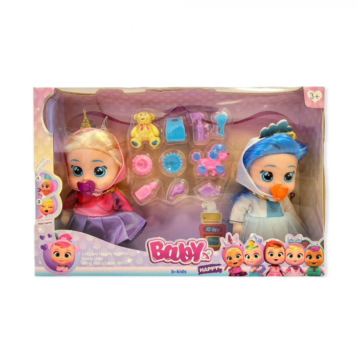 Set Figurine mini Papusi/Belelus cu accesorii si suzeta, 14 cm. [1]