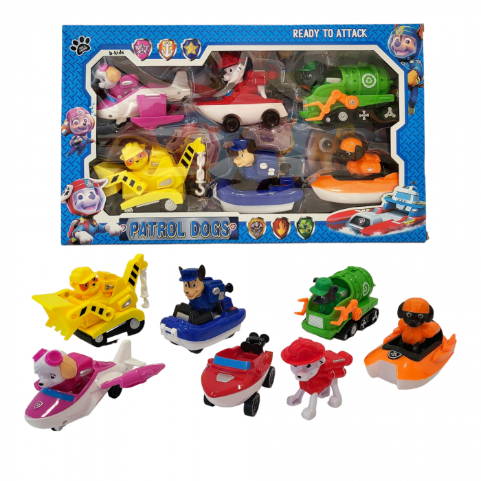 Set mare , 6 masini + 6 figurine - Patrula Catelusilor [1]