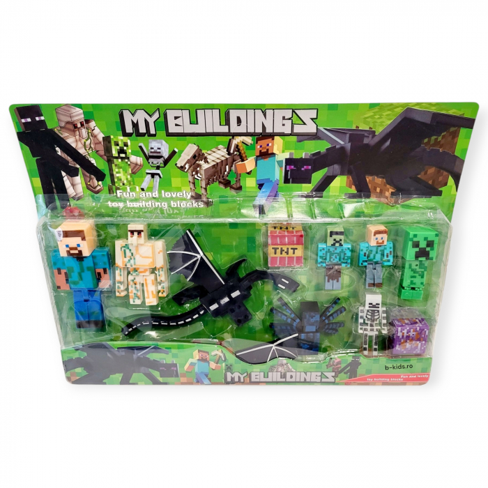 Set mare cu 10 figurine Minecraft, dragon, păianjen [4]