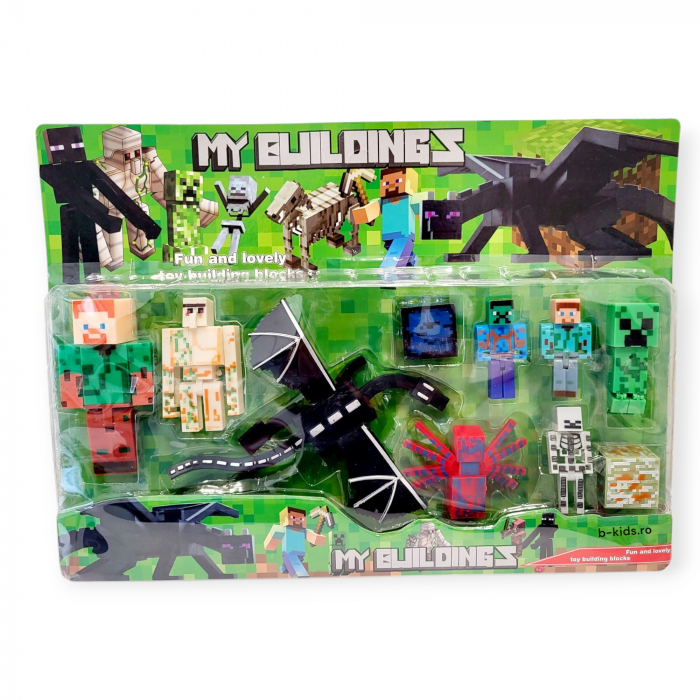 Set mare cu 10 figurine Minecraft, dragon, păianjen [1]