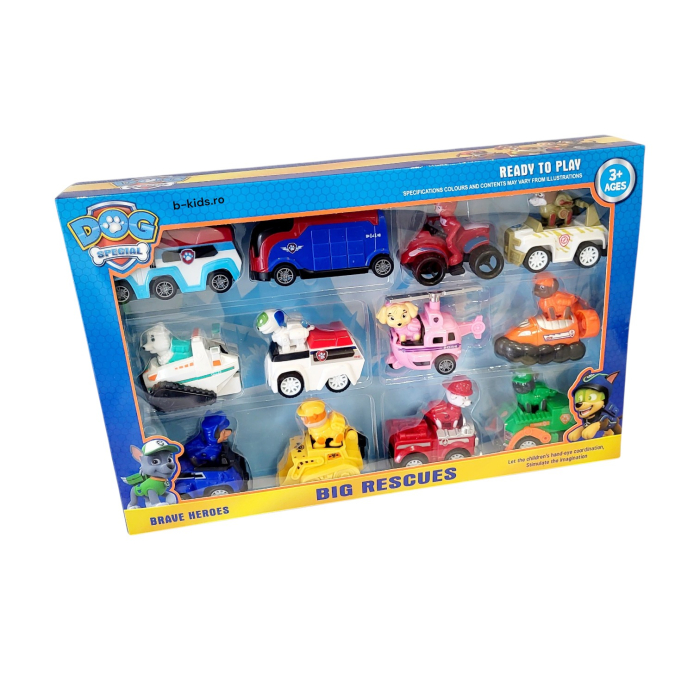Set Mare Patrula Catelusilor  12 masinute + 10 figurine cățeluși [4]