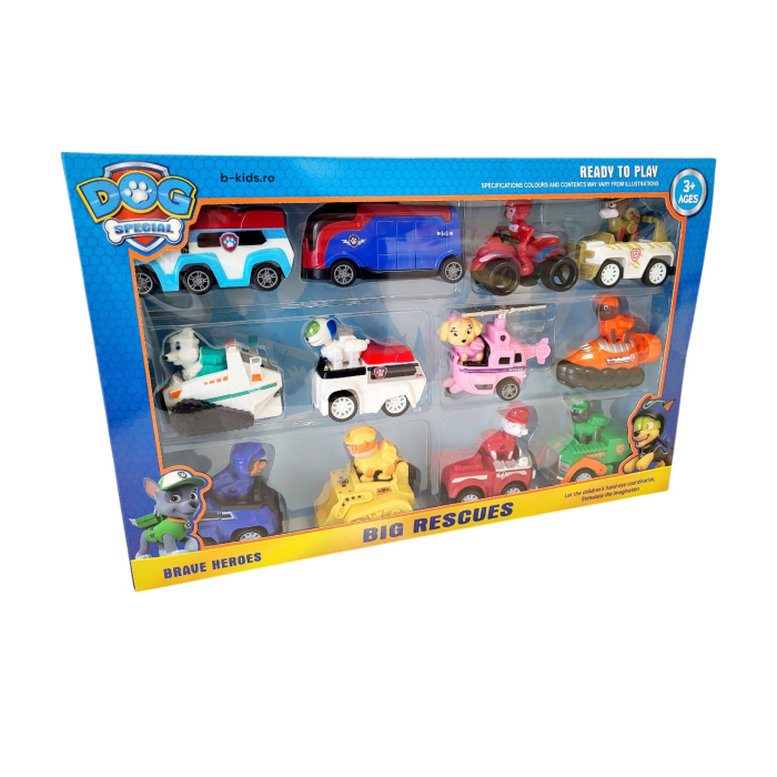 Set Mare Patrula Catelusilor  12 masinute + 10 figurine cățeluși [2]