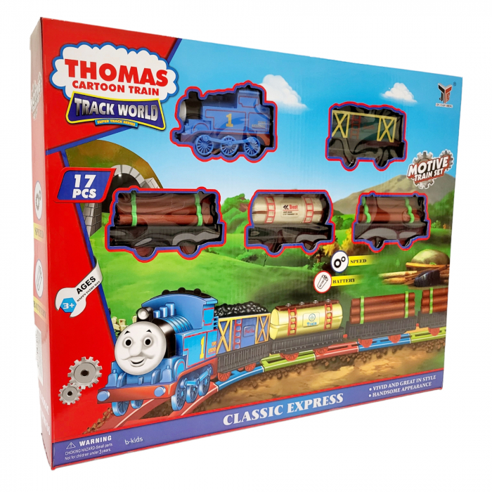 Set mare, trenulet Thomas cu 4 vagoane plus sine ( 17 piese ) [1]
