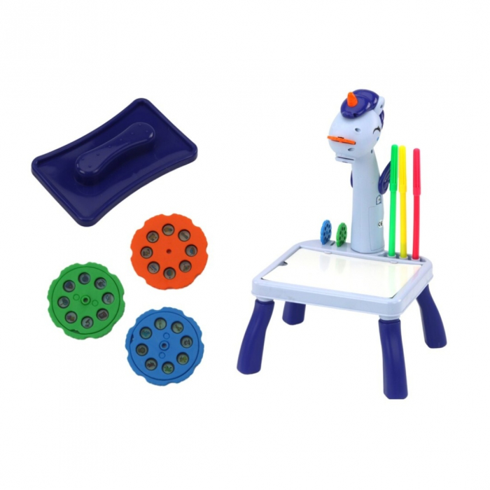 Set masa educationala Mini Proiector/Tetris 2 in 1, albastra [4]