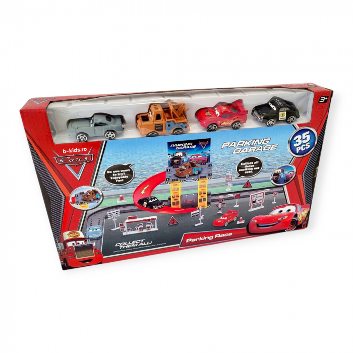 Set tip Parcare, Cars cu 4 masinute, 35 piese [1]