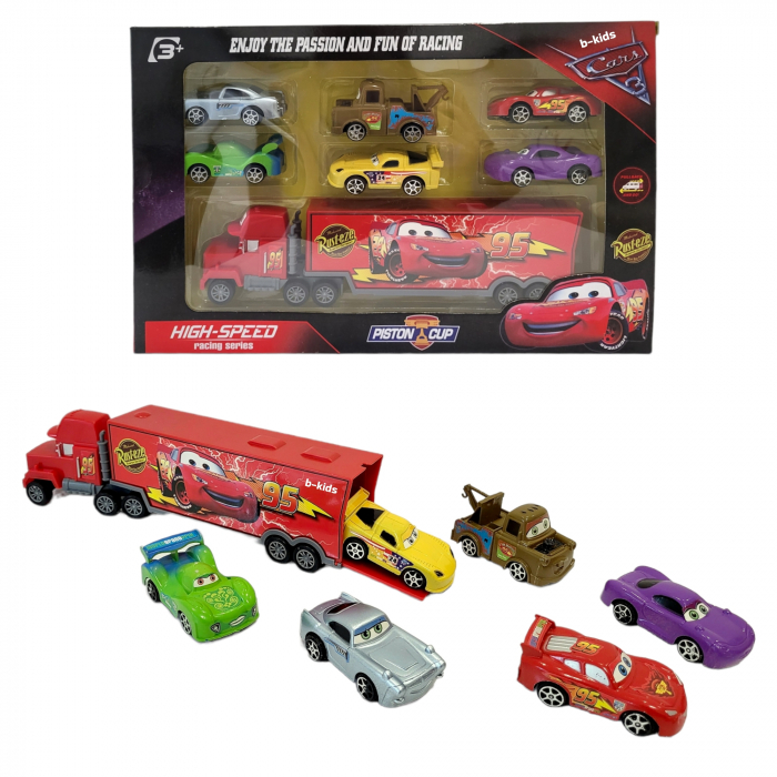Set tir Cars cu 6 masinute din seria animata [1]