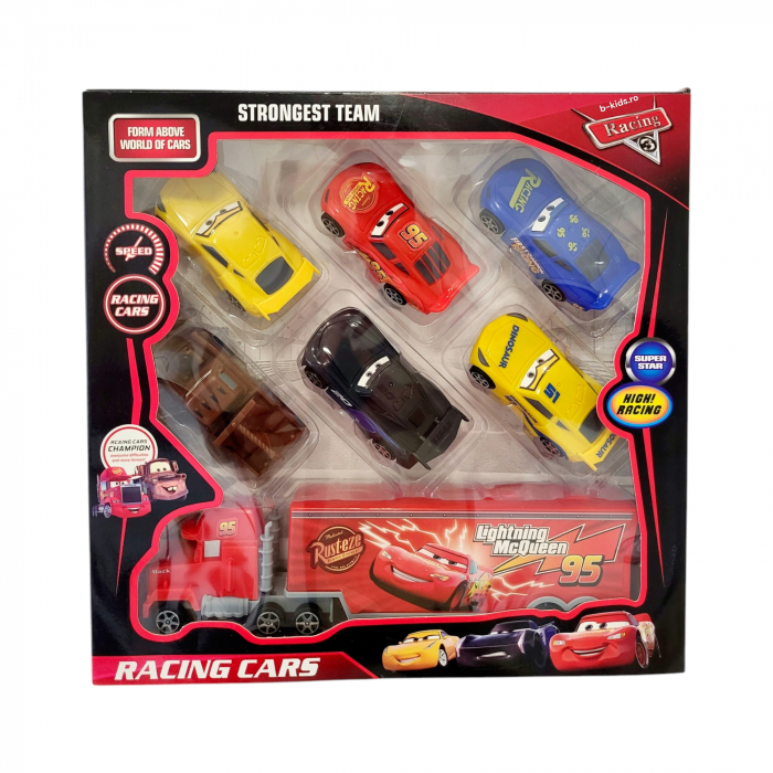 Set tir Cars cu 6 masinute din seria animata, Racing 3 [1]