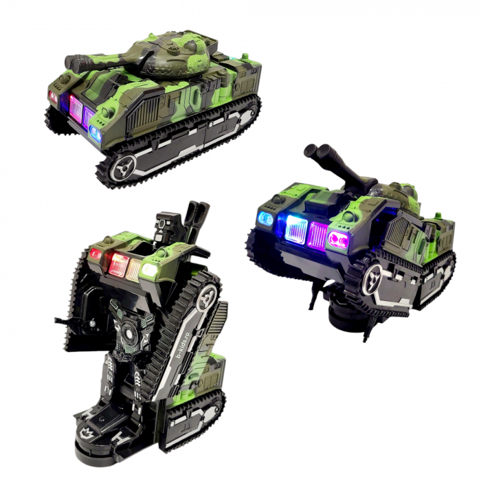 Tanc transformers Robot, 2 in 1 cu sunete si lumini [2]