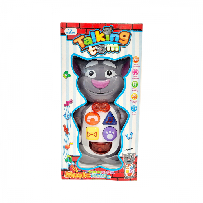 Telefon mobil interactiv de jucarie pentru copii, Talking Tom, butoane, sunete si lumini [2]