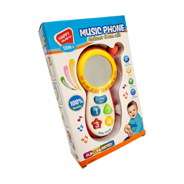 Telefon mobil interactiv pentru copii, cu oglinga, sunete si lumini [1]