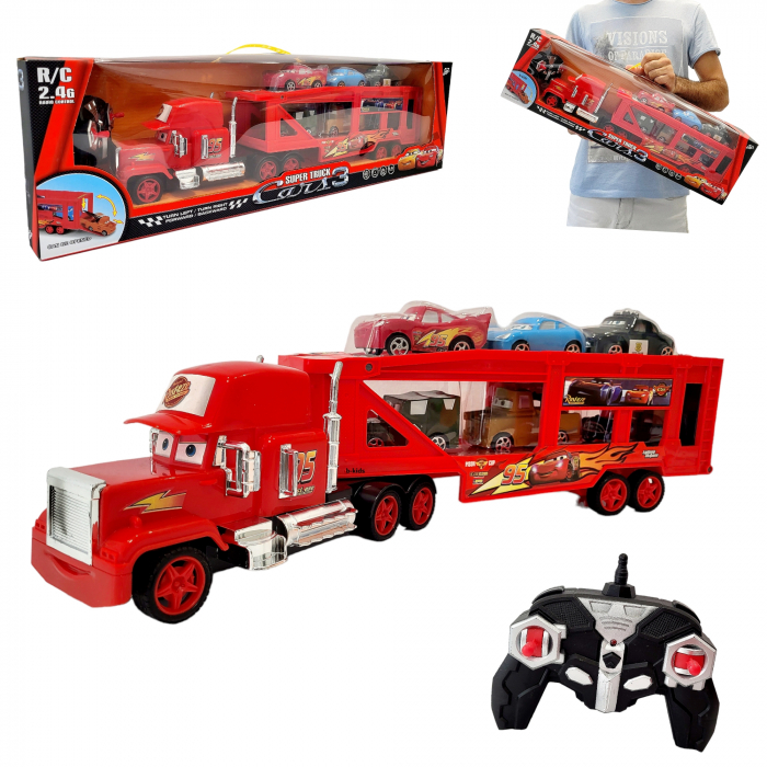 Tir Camion Cars platforma cu telecomanda si 6 masinute, Super Truck [7]