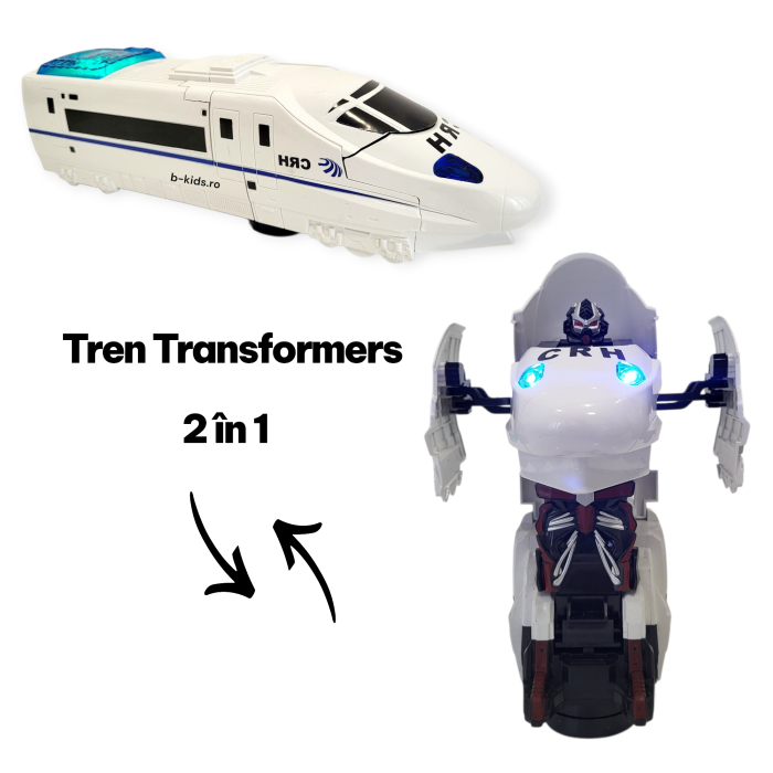Tren Transformers in robot, cu sunete si lumini, 2 in 1 - Pioneer [2]