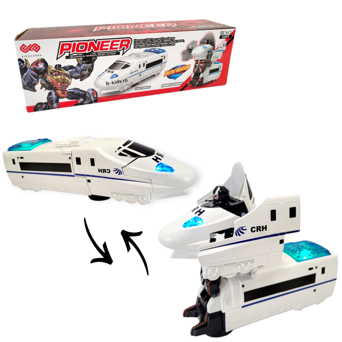 Tren Transformers in robot, cu sunete si lumini, 2 in 1 - Pioneer [3]