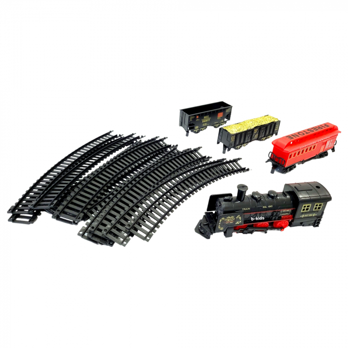 Trenulet cu 3 locomotive, sine. Classic Train (18 piese) [5]
