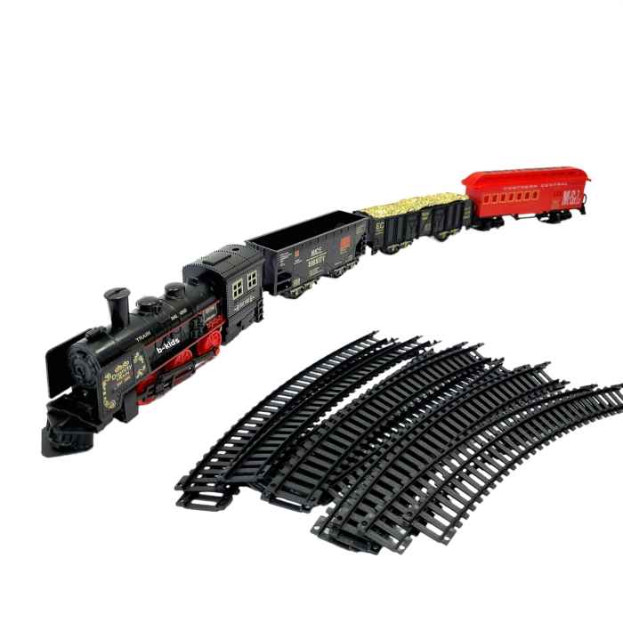 Trenulet cu 3 locomotive, sine. Classic Train (18 piese) [3]