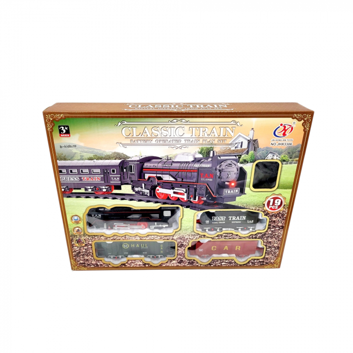 Trenulet cu 3 locomotive, sine, Classic Train , 19 piese [2]