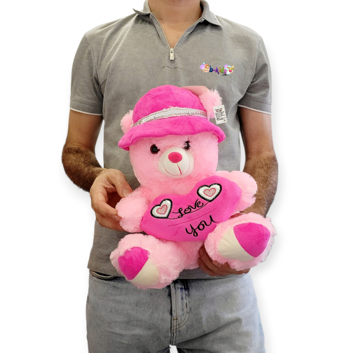 Ursulet de plus roz cu inimioara, 30 cm – Mesagerul Perfect al Emoțiilor Tale [2]