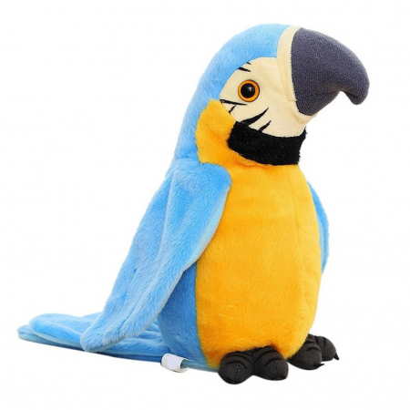 Articole bebelusi - Papagal vorbitor - jucarie interactiva, albadtru, b-kids, 25 cm