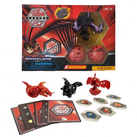 Figurine - Set Bakugan cu 3 bile, Baku-placi si cartonase.