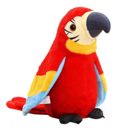 Pentru fetite - Papagal vorbitor - jucarie interactiva, rosu, b-kids, 25 cm