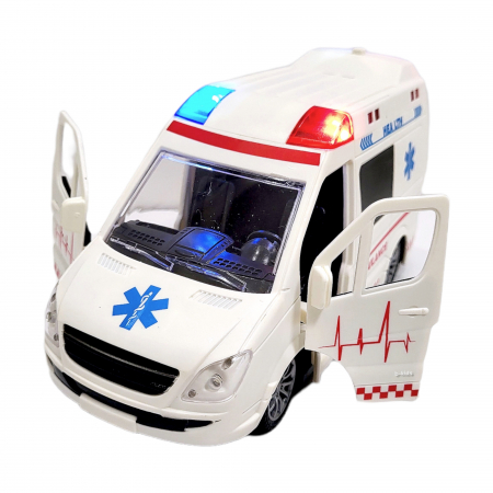 Ambulanta de jucarie cu telecomanda, sunete si lumina [4]
