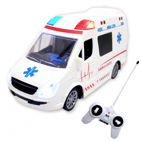 Ambulanta de jucarie cu telecomanda, sunete si lumina [2]