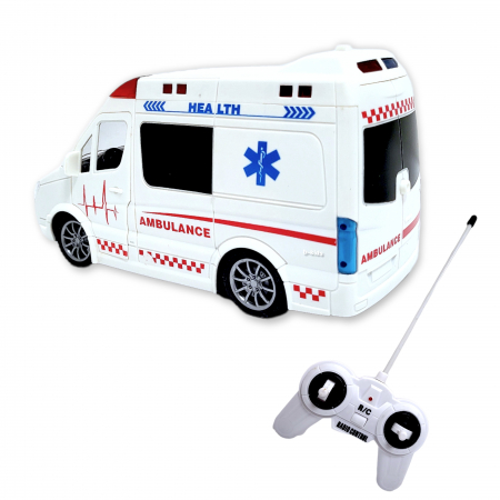 Ambulanta de jucarie cu telecomanda, sunete si lumina [8]