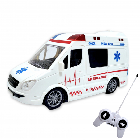 Ambulanta de jucarie cu telecomanda, sunete si lumina [7]