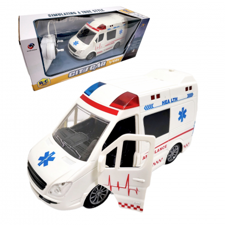 Ambulanta de jucarie cu telecomanda, sunete si lumina [5]
