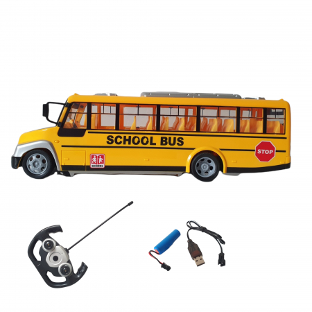 Autobuz School Bus cu telecomanda și acumulator. [4]