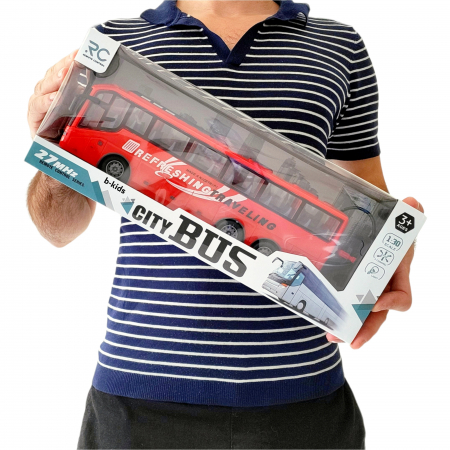 Autocar cu telecomanda, scala 1:30,  rosu, City Bus [6]