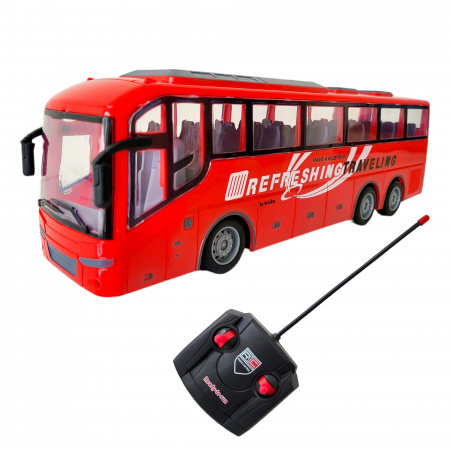 Masinute telecomanda - Autocar cu telecomanda, scala 1:30,  rosu, City Bus