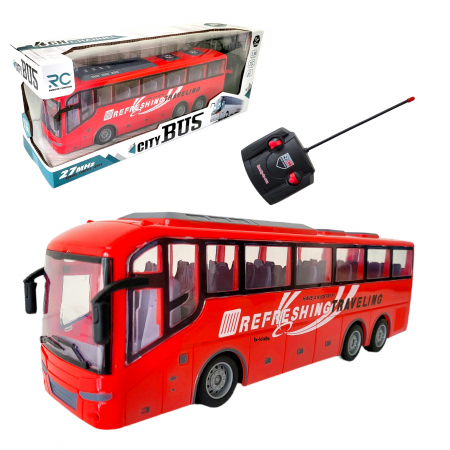 Autocar cu telecomanda, scala 1:30,  rosu, City Bus [2]