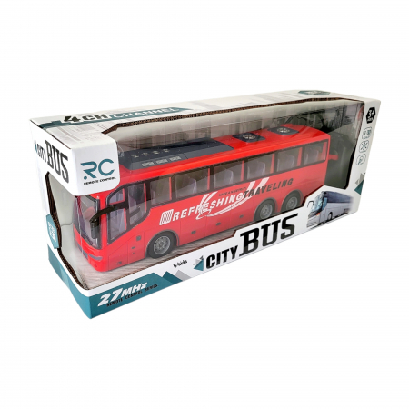 Autocar cu telecomanda, scala 1:30,  rosu, City Bus [5]