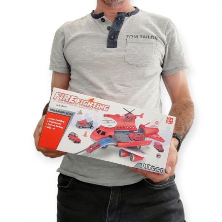 Avion transportor cu masinute si mini elicopter de pompier [5]