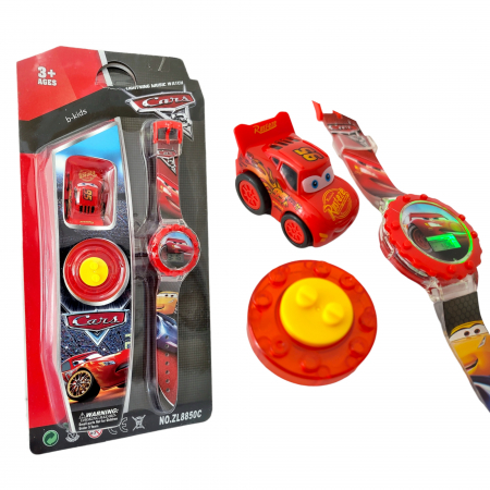 Ceas digital Cars cu sunete si lumini, masinuta este detasabila. [4]