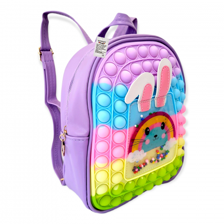 Ghiozdan gradinita Pop-It, Rabbit, piele ecologica, mov [1]