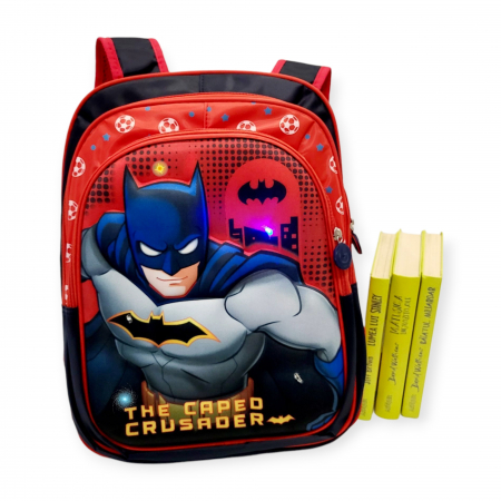 Scoala clasele primare - Ghiozdan pentru scoala, 40 cm, Batman, 3D cu lumini