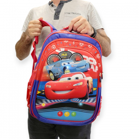 Ghiozdan pentru scoala, 40 cm, Cars, 3D cu lumini [3]