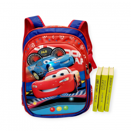 Scoala clasele primare - Ghiozdan pentru scoala, 40 cm, Cars, 3D cu lumini