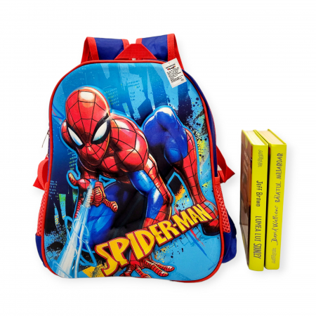 Ghiozdanel pentru gradinita, 33 cm, Spiderman, 3D, albastru [2]