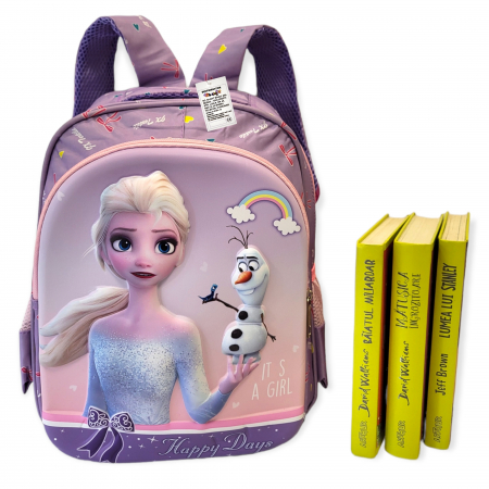 Ghiozdanel pentru gradinita, Frozen, 3D, mov [2]