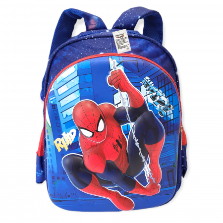 Rucsacele - Ghiozdanele - Ghiozdanel pentru gradinita, Spiderman, 3D, albastru deschis