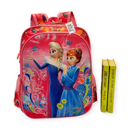Ghiozdanel pentru scoala, 37 cm, Frozen, 3D - roz [2]