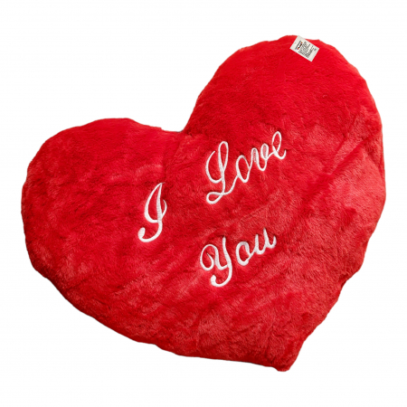 Plusuri medii - Inima mare de plus cu textul - I Love You