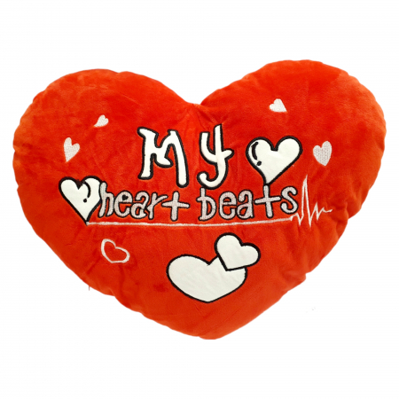 Plusuri medii - Inima de plus cu textul "My Heart Beats"