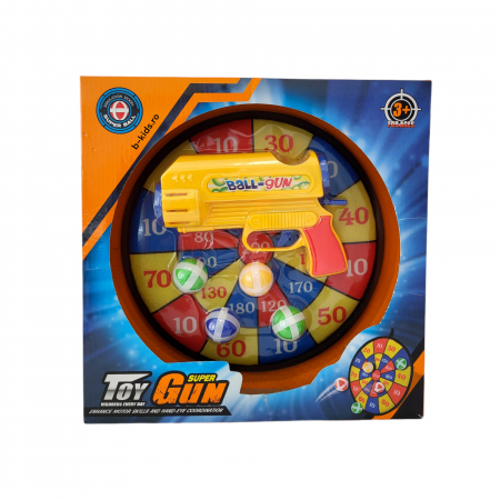 Joc darts, pistol pentru copii cu tinta, 4 bile plastic [1]