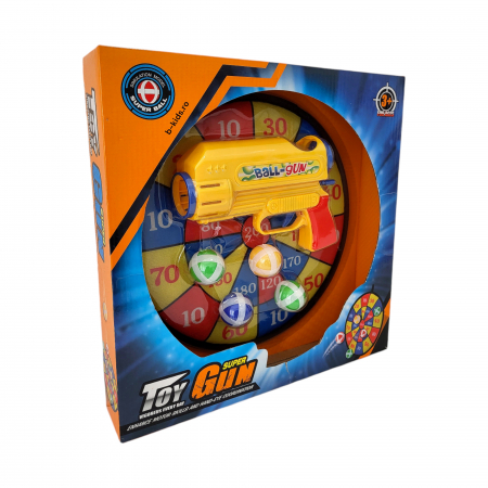 Jocuri - Joc darts, pistol pentru copii cu tinta, 4 bile plastic