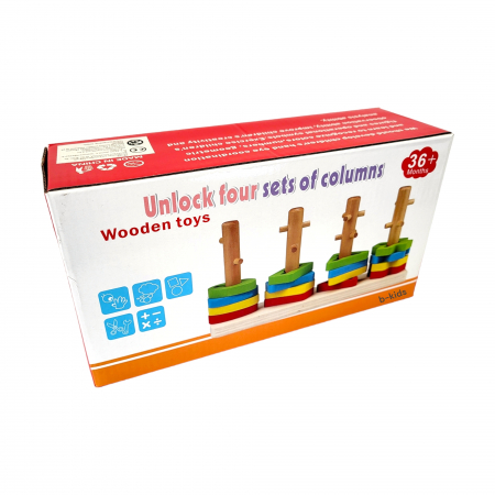 Joc lemn din figurine diferite, set [4]